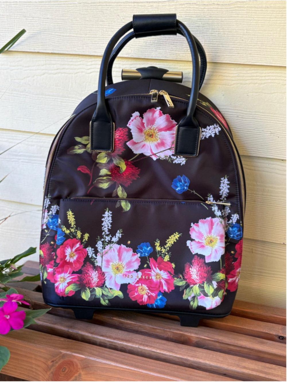 Ted Baker Maritaa Floral Rolling Travel Bag Cabin Trolley Luggage 2 Wheel